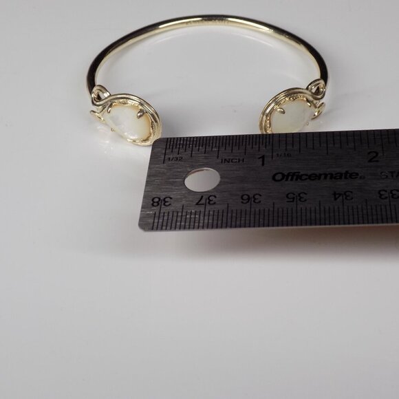 Kendra Scott Mother of Pearl Cuff Bracelet Gold-tone Faceted Teardrop Stones - Picture 8 of 9